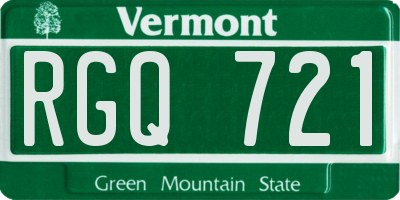 VT license plate RGQ721