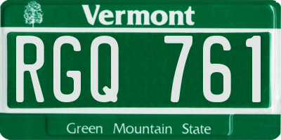 VT license plate RGQ761
