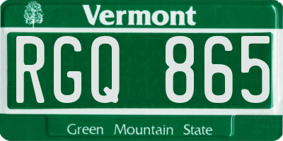 VT license plate RGQ865