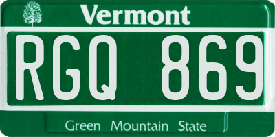 VT license plate RGQ869