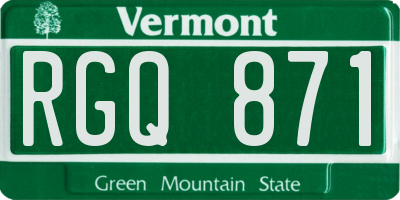 VT license plate RGQ871