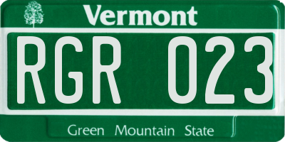 VT license plate RGR023