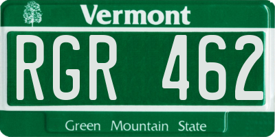 VT license plate RGR462