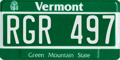 VT license plate RGR497