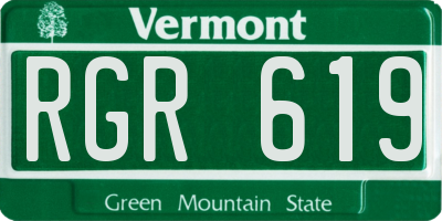 VT license plate RGR619