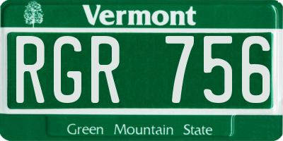 VT license plate RGR756