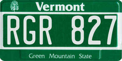 VT license plate RGR827