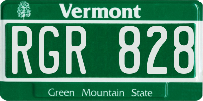 VT license plate RGR828
