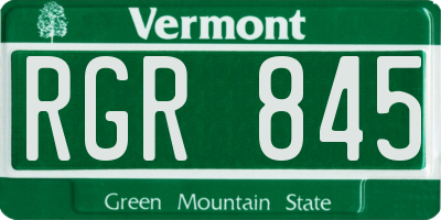 VT license plate RGR845
