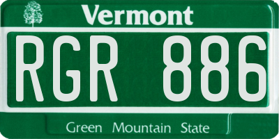 VT license plate RGR886