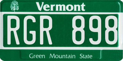 VT license plate RGR898