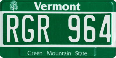 VT license plate RGR964