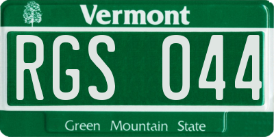 VT license plate RGS044