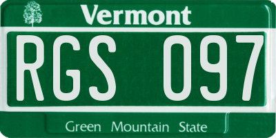 VT license plate RGS097