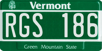 VT license plate RGS186