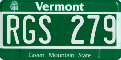 VT license plate RGS279