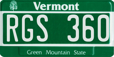 VT license plate RGS360