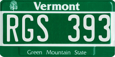 VT license plate RGS393