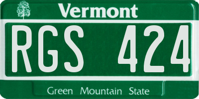 VT license plate RGS424