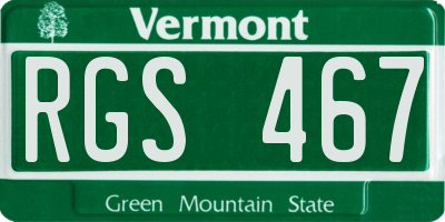 VT license plate RGS467