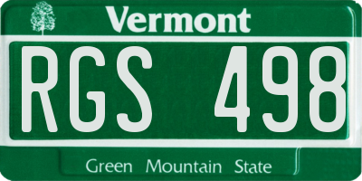 VT license plate RGS498