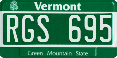 VT license plate RGS695