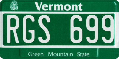 VT license plate RGS699