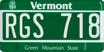 VT license plate RGS718