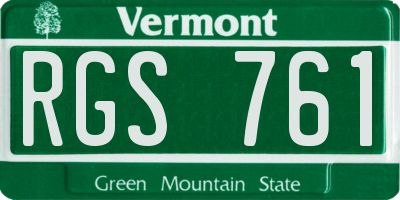 VT license plate RGS761