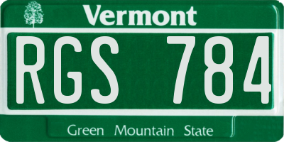 VT license plate RGS784
