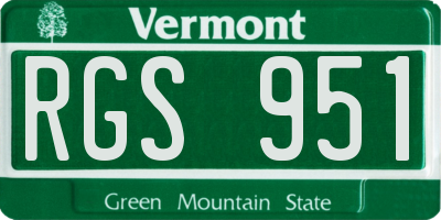 VT license plate RGS951