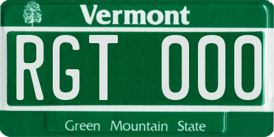VT license plate RGT000