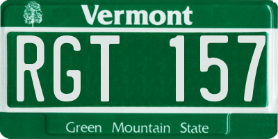 VT license plate RGT157