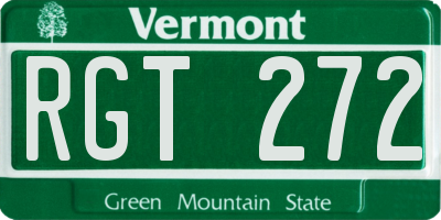 VT license plate RGT272