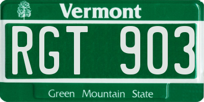 VT license plate RGT903