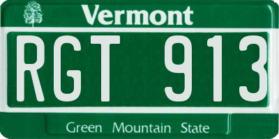 VT license plate RGT913