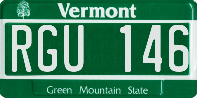 VT license plate RGU146