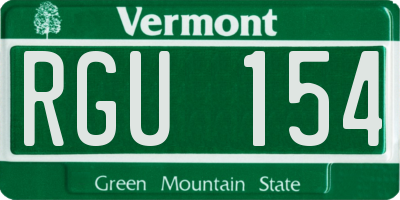 VT license plate RGU154