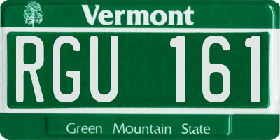 VT license plate RGU161