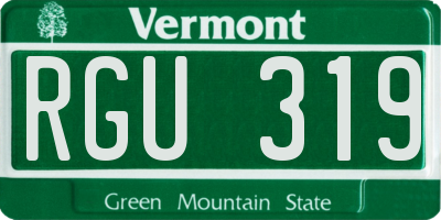 VT license plate RGU319