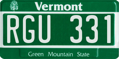 VT license plate RGU331