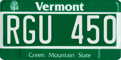 VT license plate RGU450