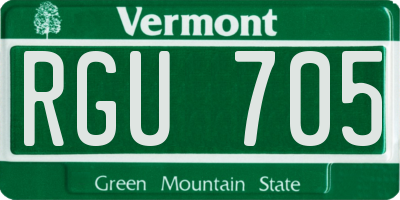 VT license plate RGU705