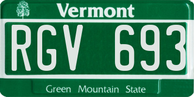 VT license plate RGV693