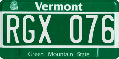 VT license plate RGX076