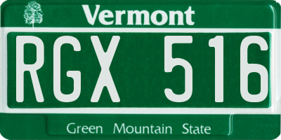 VT license plate RGX516