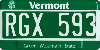 VT license plate RGX593