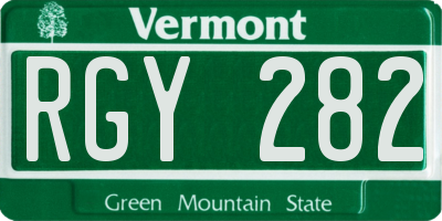 VT license plate RGY282