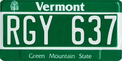 VT license plate RGY637