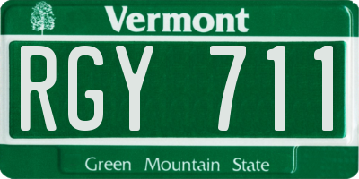 VT license plate RGY711